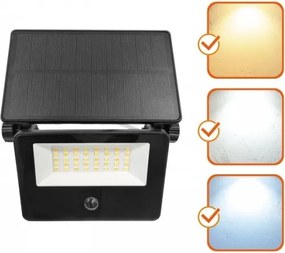 LED solárny reflektor so senzorom NCS G2 LED/20W/3,7V 3000/4000/6500K IP54 2600 mAh