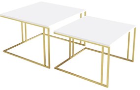 Set dvoch konferenčných stolíkov Froyw Zlatý, Farba: zlatá/čierny molet