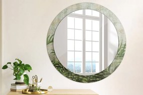 Okrúhle ozdobné zrkadlo Listy papradia fi 80 cm