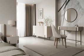 Komoda Malmi 150 cm - kašmírová / crema bianca / čierna