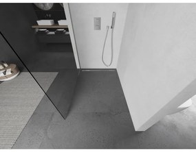 Mexen Kioto L, sprchová zástena Walk-In 90 x 200 cm, 8mm číre sklo, brúsená oceľ profil, 800-090-103-97-00