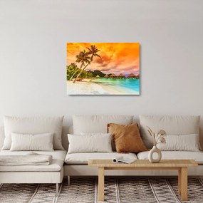 Sklenený obraz - Ostrov Bora Bora (70x50 cm)