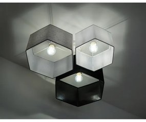 Duolla - Prisadený luster ROLLER TRIO HEX 3xE27/15W/230V čierna/šedá/biela