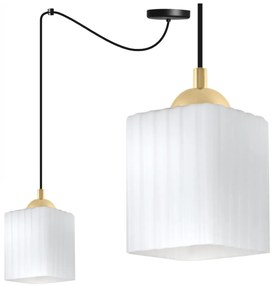 Závesné svietidlo Riffle Square Spider, 1x biele sklenené tienidlo, b/g