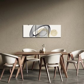 Obraz - Geometrické tvary N⁰3 (s hodinami) (90x30 cm)