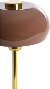 Hnedá stolová lampa s kovovým tienidlom (výška 34 cm) Surin – Light &amp; Living