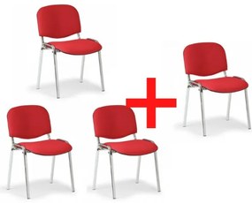 Antares Konferenčná stolička VIVA chróm 3+1 ZADARMO, červená