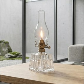 Brilagi - Petrolejová lampa MERLIN číra/zlatá/patina