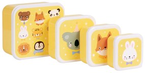 A Little Lovely Company - súprava štyroch desiatových škatuliek - zvierací kamaráti