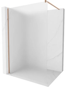 Mexen Kioto, sprchová zástena Walk-In 130 x 200 cm, 8mm sklo námraza, medený matný profil, 800-130-101-65-30