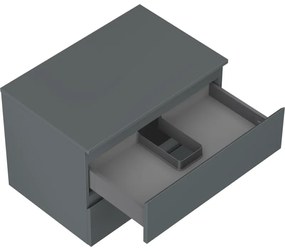 Mexen Orio, kúpeľňová skrinka 70 cm s hornou časťou, 2 zásuvky, grafitová matná, 91A10-07047-2-BFFC66