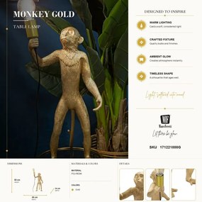 Stolná lampa Monkey 55 cm zlatá