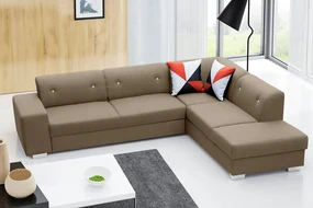 Rohová sedačka Dia (svetlohnedá) (P). Akcia -20%. Vlastná spoľahlivá doprava až k Vám domov. 1031376