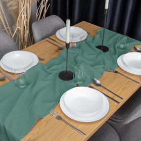 Biante Mušelínový behúň na stôl MSN-047 Pastelovo modrozelený 20x120 cm