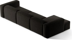 Čierna rohová pohovka (ľavý roh/s leňoškou) Bergamo – Cosmopolitan Design