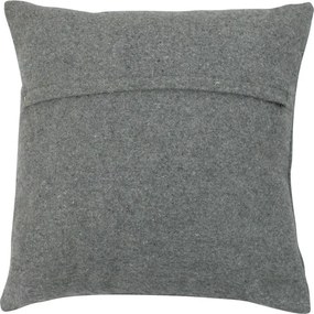 Šedý vlnený vankúš s kravou z hovädzej kože - 45 * 45 * 10cm