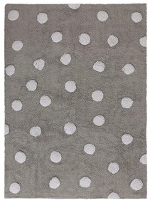 Lorena Canals koberce Pre zvieratá: Prateľný koberec Polka Dots Grey-White - 120x160 cm