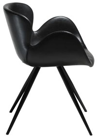 Čierne čalúnené jedálenské kreslo s podrúčkami Gaia – DAN-FORM Denmark