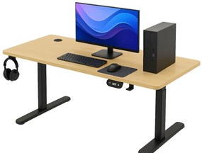 Herný stôl BR01 svetlohnedý s čiernym rámom 120 cm