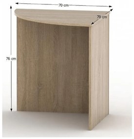 TEMPO ASISTENT 024 rohový oblúkový stôl, dubSonoma