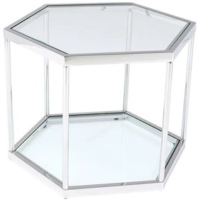 Comb silver príručný stolík strieborný 45 cm