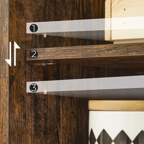 Kúpeľňová skrinka, úložná skrinka s 3 zásuvkami, rustikálna hnedá