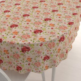 Biante Dekoračný oválny obrus PML-091 Hortenzie a ľalie na ružovom 120x140 cm