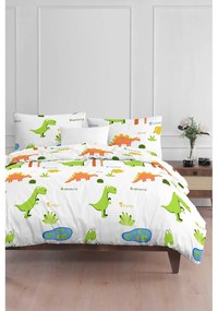 Biele detské obliečky na jednolôžko 140x200 cm Dinolar – Mijolnir