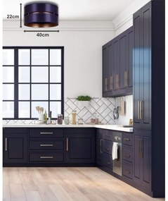 Duolla - Stropné svietidlo DUO 1xE27/15W/230V pr. 40 cm modrá/zlatá