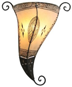 Kožená nástenná lampa Mina biela