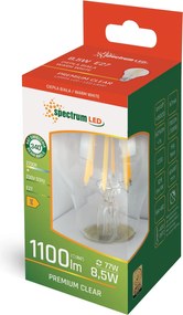 Spectrum LED Spectrum LED, LED žiarovka GLS E-27, 8,5W, 2700K, 1100lm, WOJ+14595, OSW-01146