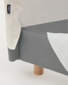 Sivá čalúnená dvojlôžková posteľ bez roštu 160x200 cm Valma – Kave Home