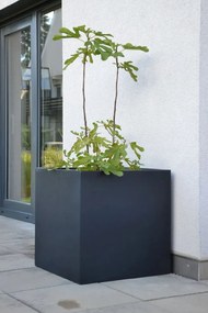 Kvetináč BLOCK, sklolaminát, 60x60x60 cm, antracit