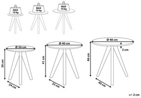 Sada 3 konferenčných stolíkov svetlé drevo VEGAS Beliani