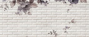 Obraz múru s kyticou (120x50 cm)