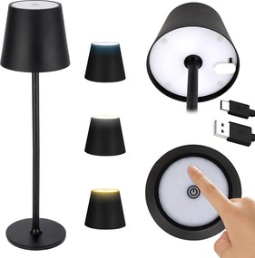 JU Stolná lampa 11 x 37 cm, čierna