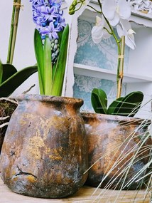 Dekoratívna teracotová váza/kvetináč Tera - Ø 16*18 cm
