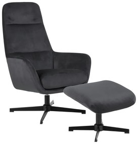 Dizajnové relaxačné kreslo Nansi, tmavo šedé