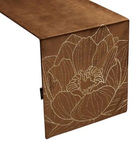 Dekorstudio Elegantný zamatový behúň na stôl BLINK 13 hnedý Rozmer behúňa (šírka x dĺžka): 35x140cm