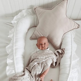 Boho vankúš hviezda s bublinkami púdrovo ružová 50 cm