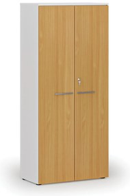 Kancelárska skriňa s dverami PRIMO WHITE, 800 x 420 x 1781 mm, biela/buk