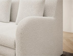 Biela rozkladacia/s úložným priestorom pohovka z textílie buklé 130 cm Ario – ELTAP