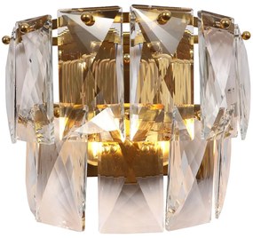 Nástenné svietidlo Chelsea, 1x krištáľové tienidlo, g