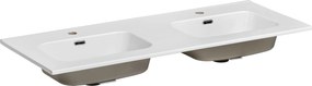 Comad Nábytkové keramické dvojumývadlo GO 120D/DP -8095, 121x46 cm, biela lesklá
