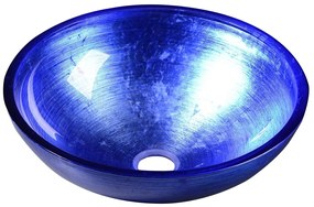 Sapho Sapho, MURANO BLU sklenené umývadlo na dosku, priemer 40cm, modré, AL5318-65