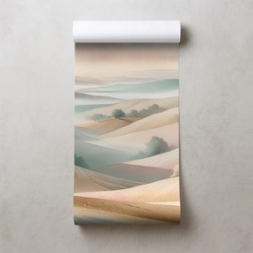 Fototapeta pastelová krajina s jemnými kopčekmi