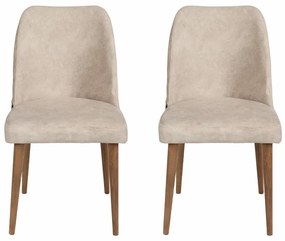 Sada jedálenských stoličiek Nova Cream and Walnut,2 ks, 2 ks
