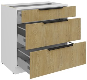 Dolná kuchynská skrinka Carminia 80 D 3S BB PREMIUM BOX (dub cremona + biela). Akcia -21%. Vlastná spoľahlivá doprava až k Vám domov. 1128042