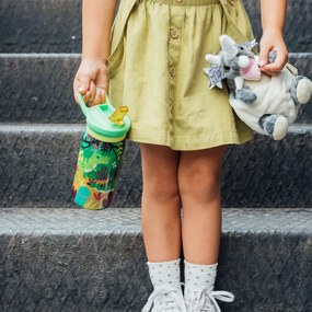 Nerezová termofľaša s náustkom Pop Kids Dinosaurus Jungle 445 ml