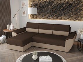 Rohová sedacia súprava Radiant L2 (tmavohnedá + béžová) (L). Akcia -20%. Vlastná spoľahlivá doprava až k Vám domov. 1062219